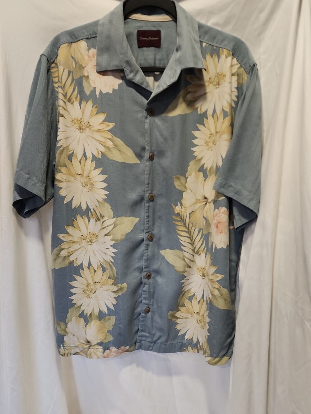 Tommy Bahama Sea Blue Floral Short-Sleeve Camp Shirt